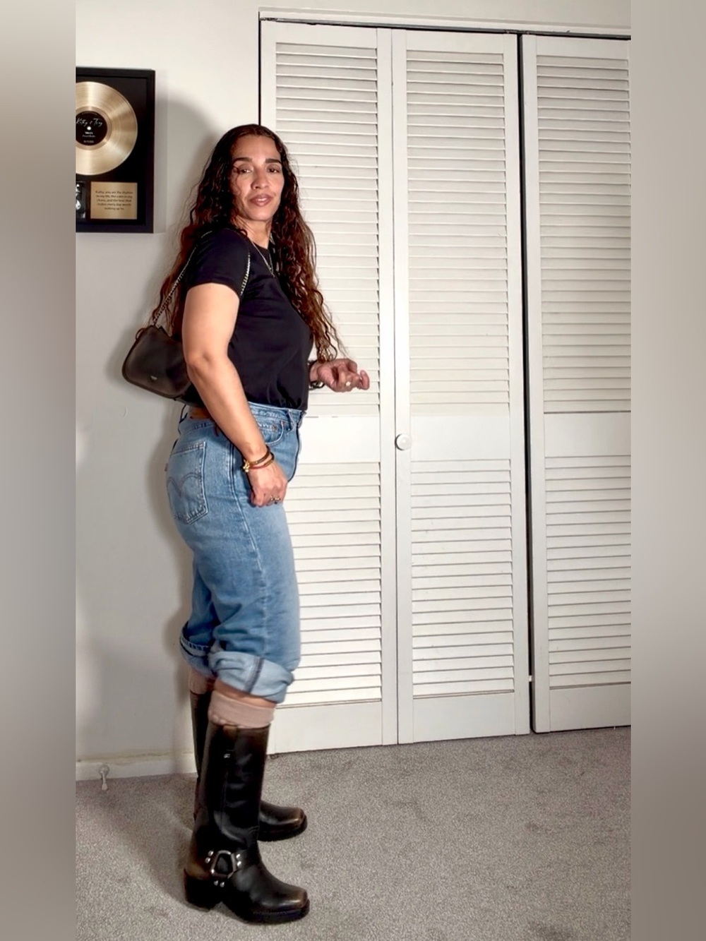 Coach Black Leather Harness Heeled Boots - Picture 11 of 11